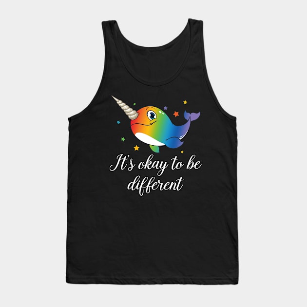 It's Okay To Be Different Unicorn Whale Tank Top by LotusTee